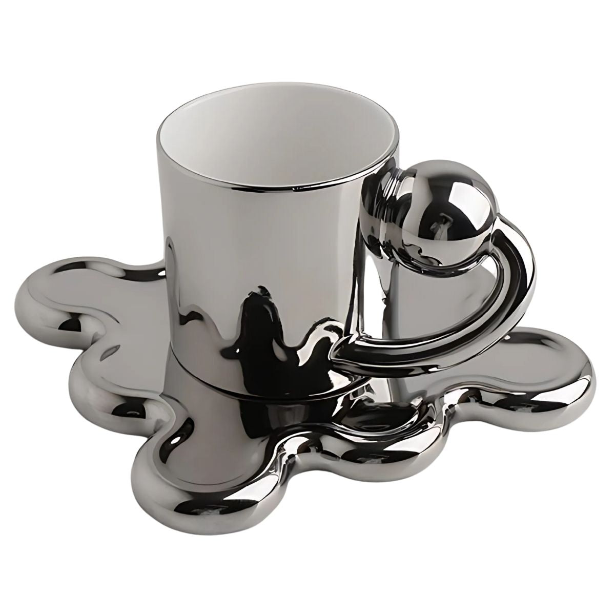 Jenny Mug + Saucer - CHROME