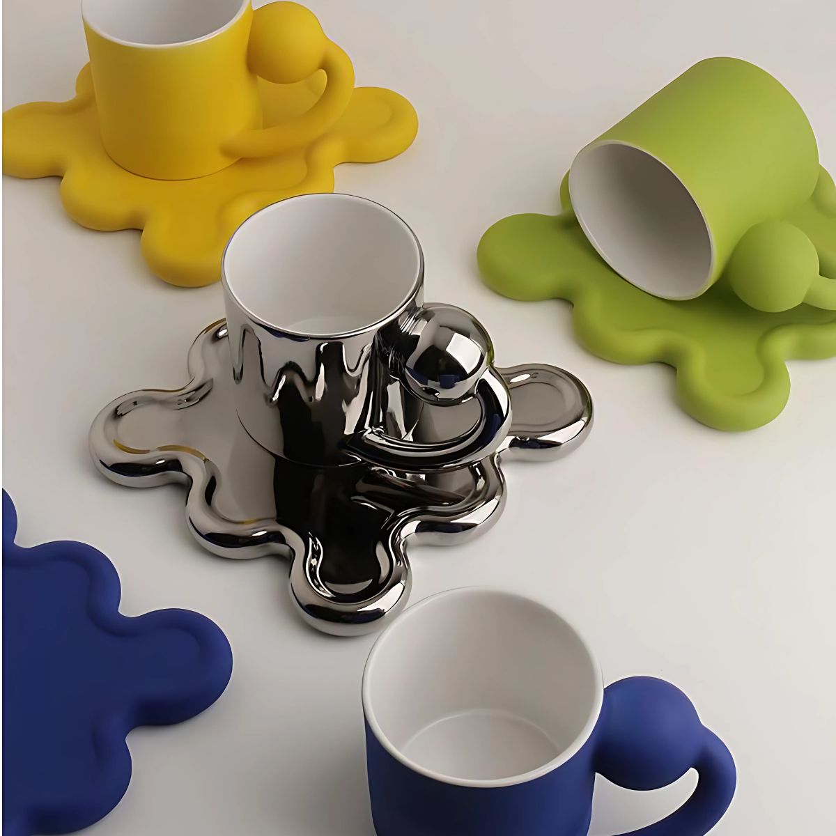 Jenny Mug + Saucer - CHROME