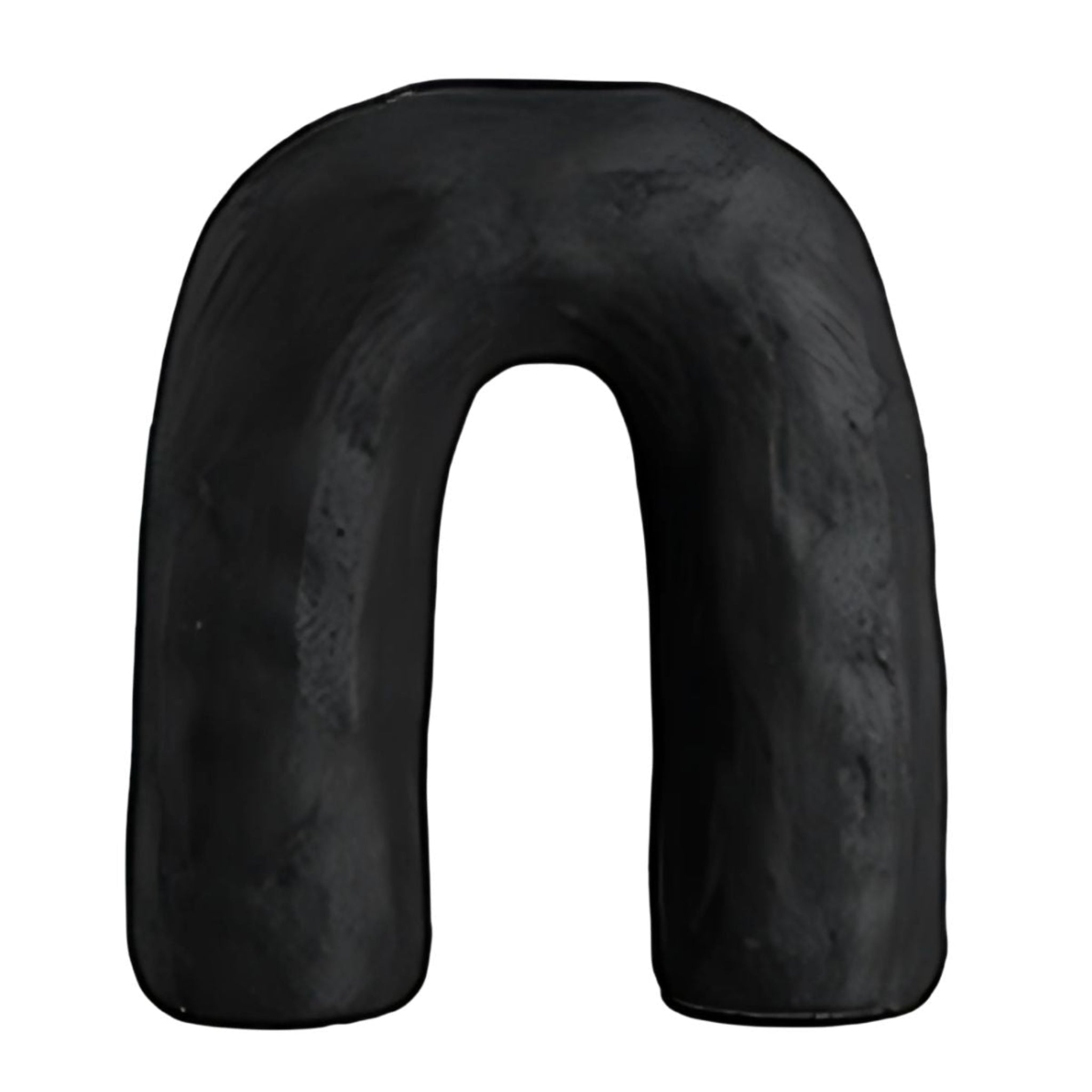 Black, ceramic, U shape Arch Vase.