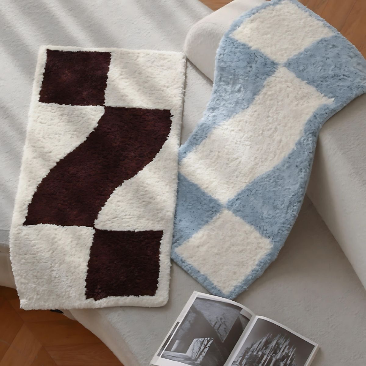 Checkered Floor Mat - Bath Mat - bath - bedroom - beekindled