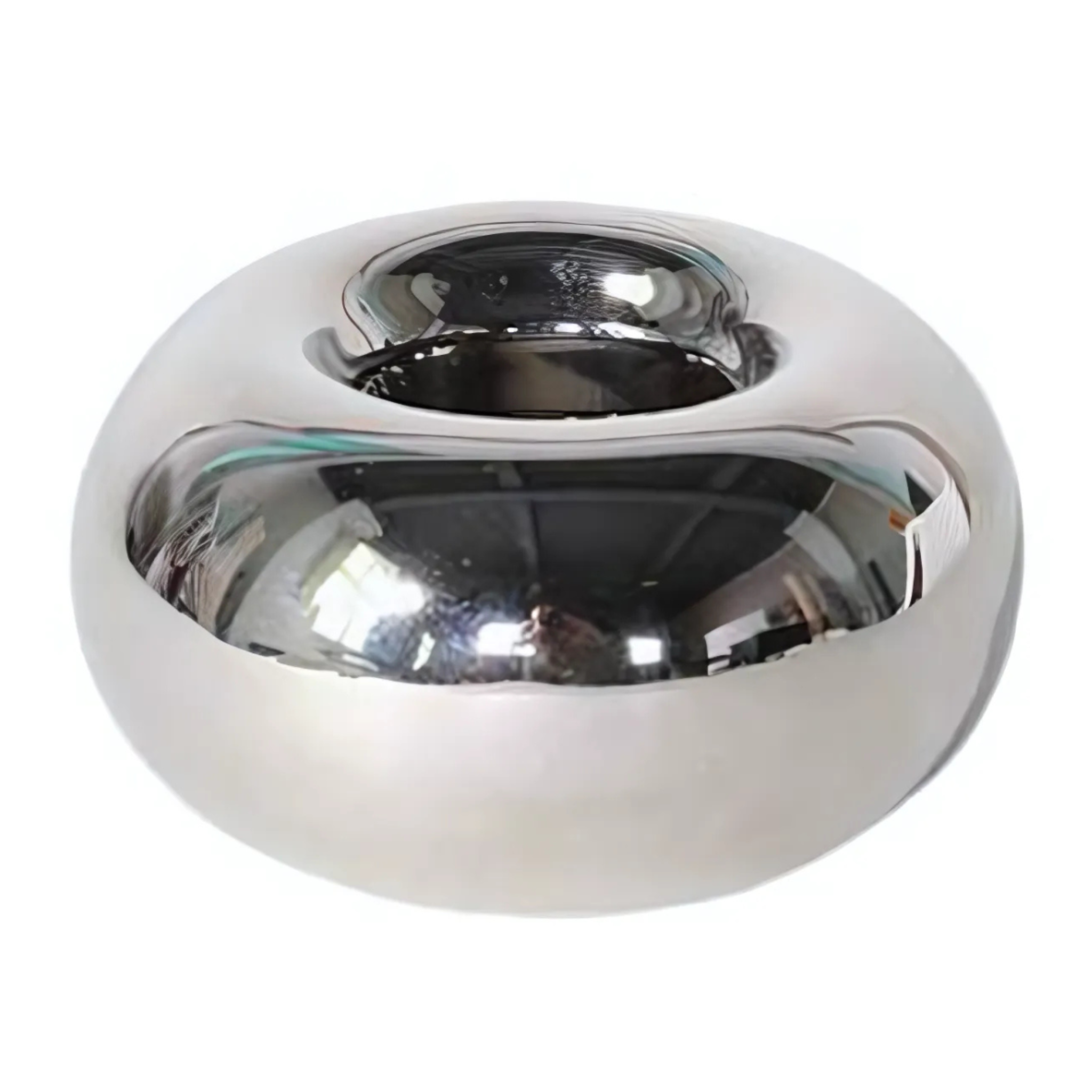 Silver Chrome Spherical Candleholder