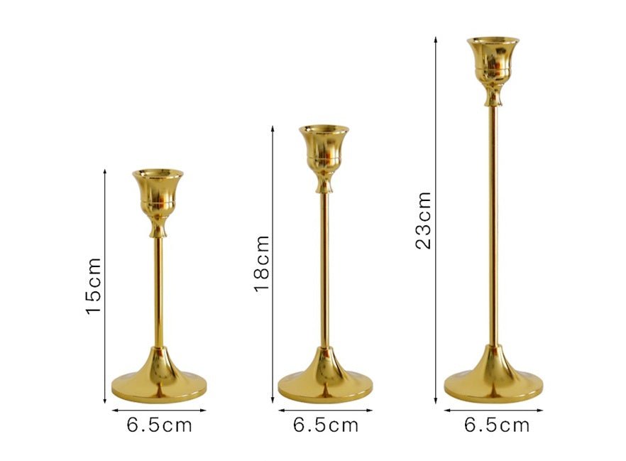 Golden Candlestick Holder - Candle Holder - candleholder - candlestick - beekindled