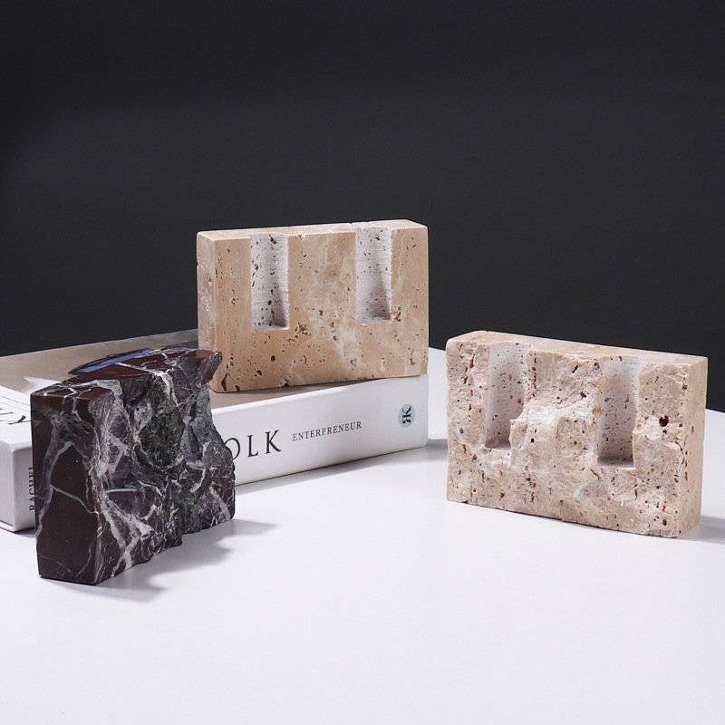 Marble Block Candle Holder - Candle Holder - candleholder - decor - beekindled