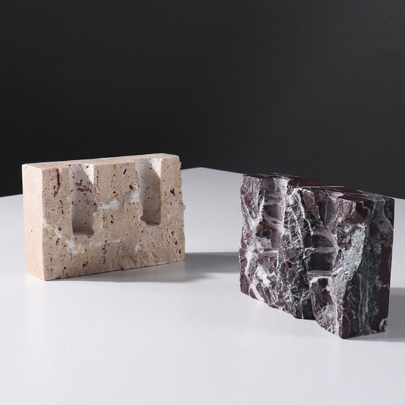 Marble Block Candle Holder - Candle Holder - candleholder - decor - beekindled