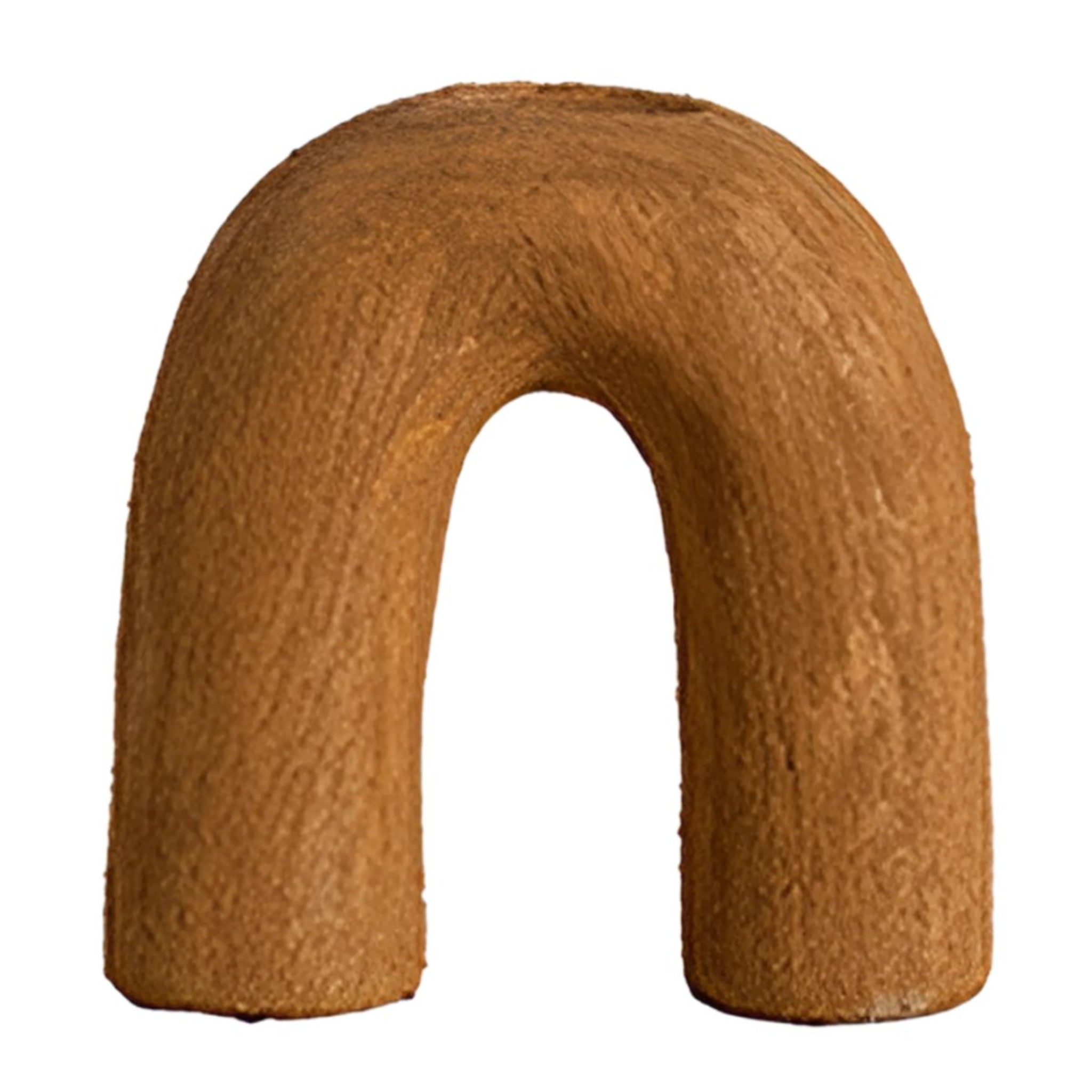 Burnt Orange, Ceramic, U shape Arch Vase.
