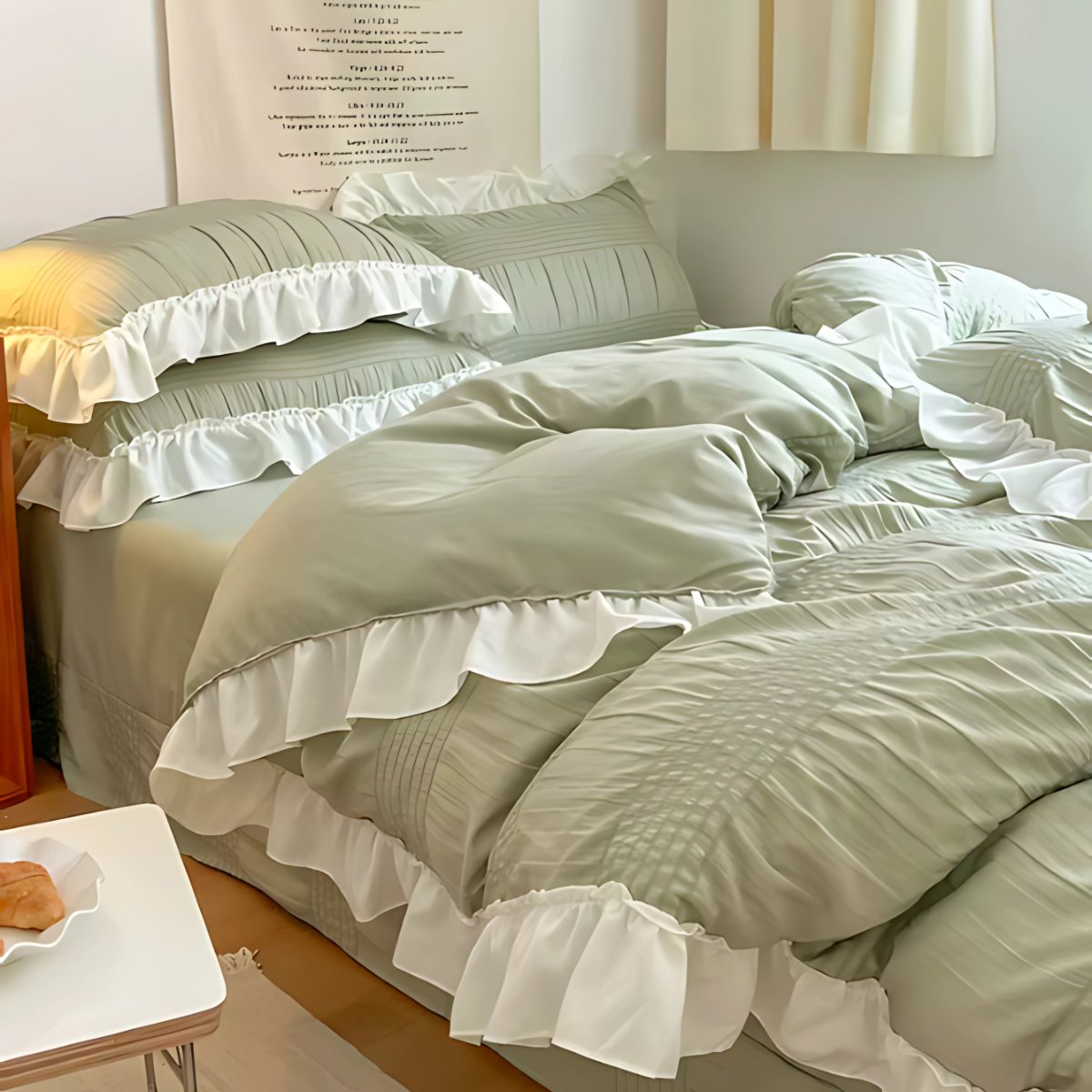 Puffy Skirt Bedding Set - Bedding - bedding - bedroom - beekindled