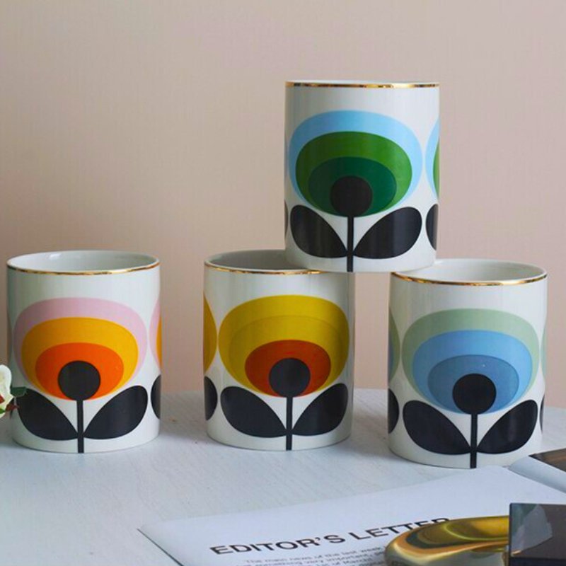 Retro Flower Cup / Orange - Drinking Glasses - cup - dinnerware - beekindled