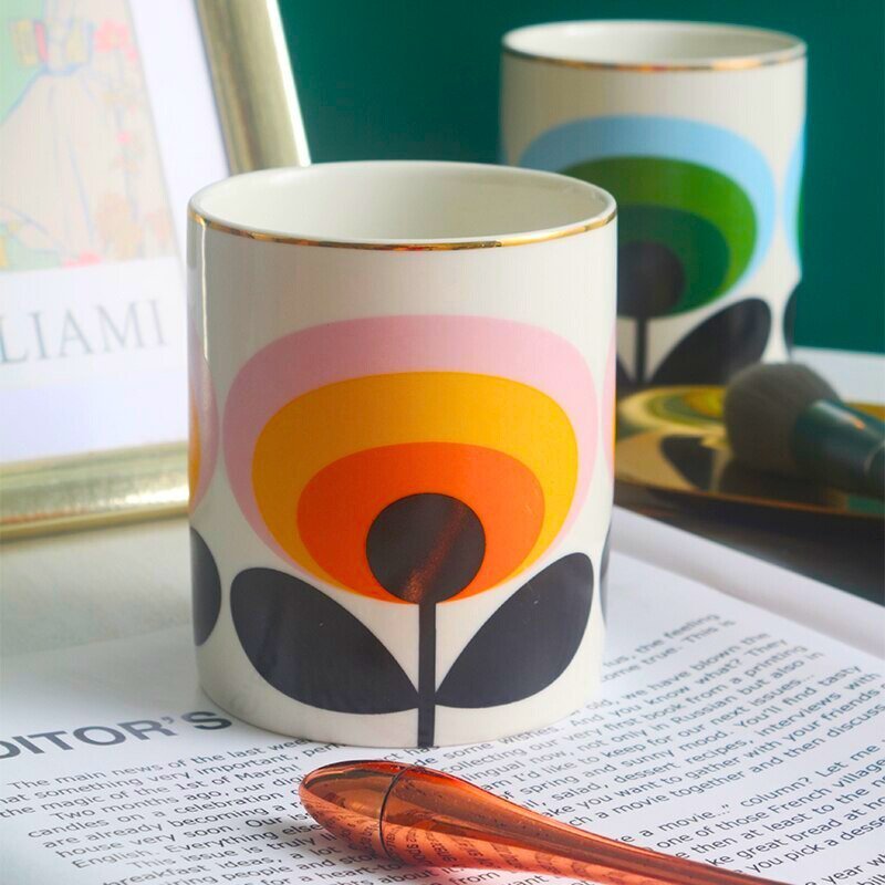 Retro Flower Cup / Orange - Drinking Glasses - cup - dinnerware - beekindled