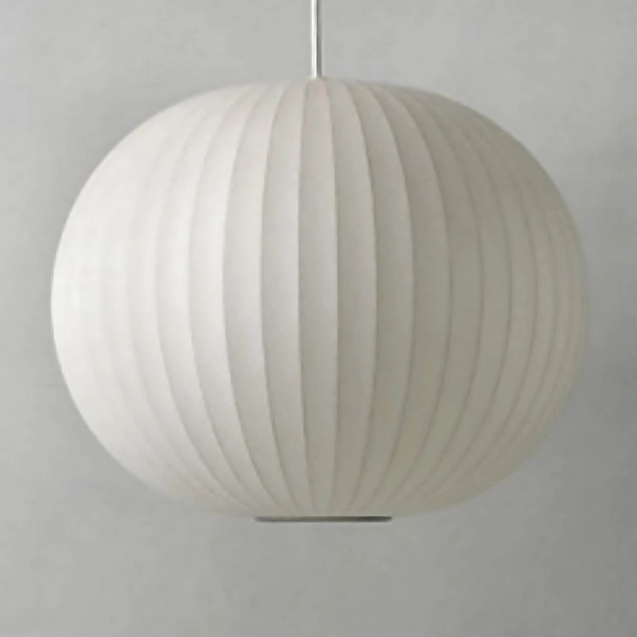 White, round, fabric lamp shade pendant loft lighting.
