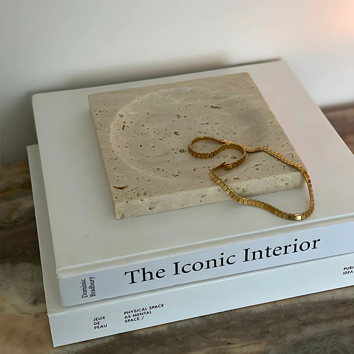 Scallop Stone Tray - Decorative Tray - bathroom - decor - beekindled