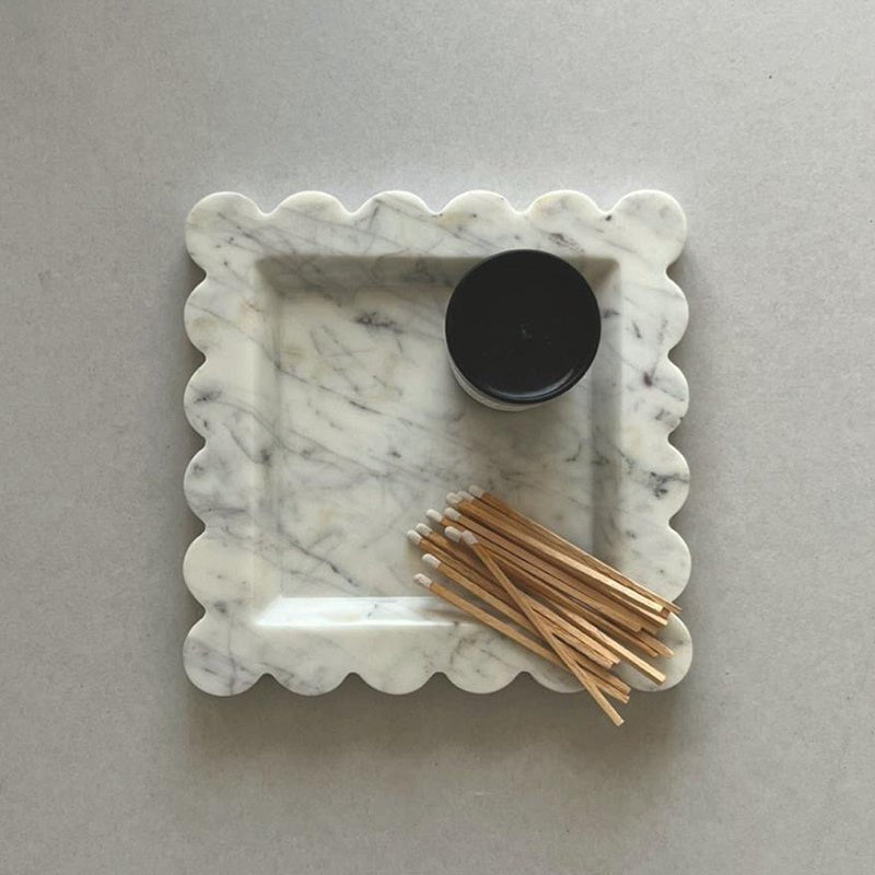 Scallop Stone Tray - Decorative Tray - bathroom - decor - beekindled