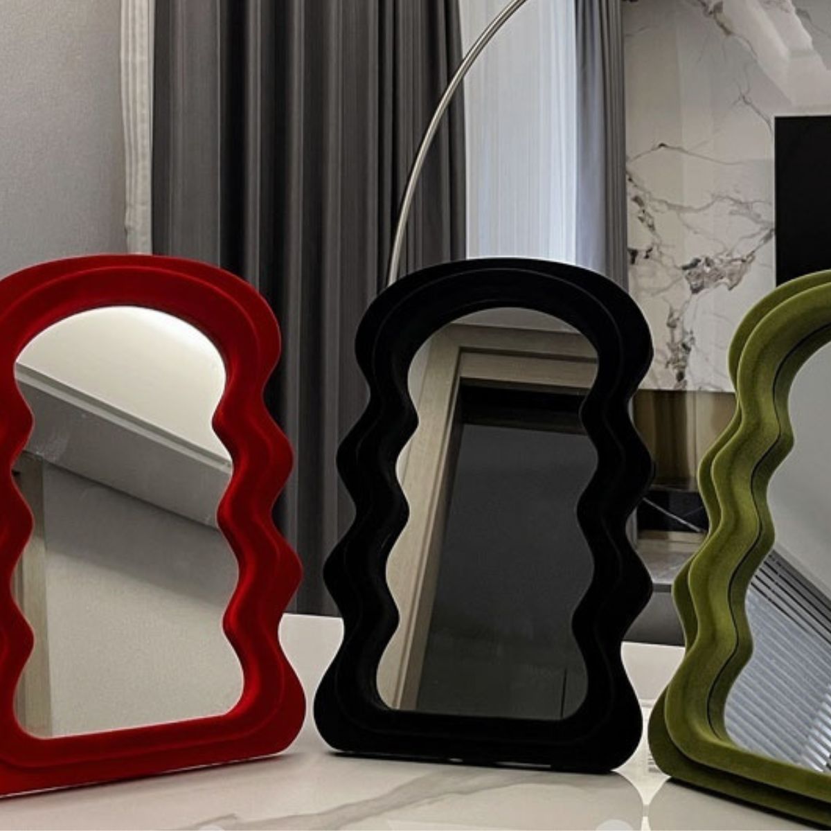 Wavy Velvet Mirror - Mirrors - bathroom - bedroom - beekindled