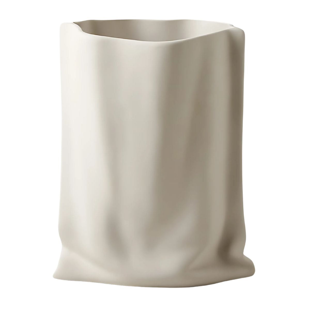 White, ceramic, bag vase.