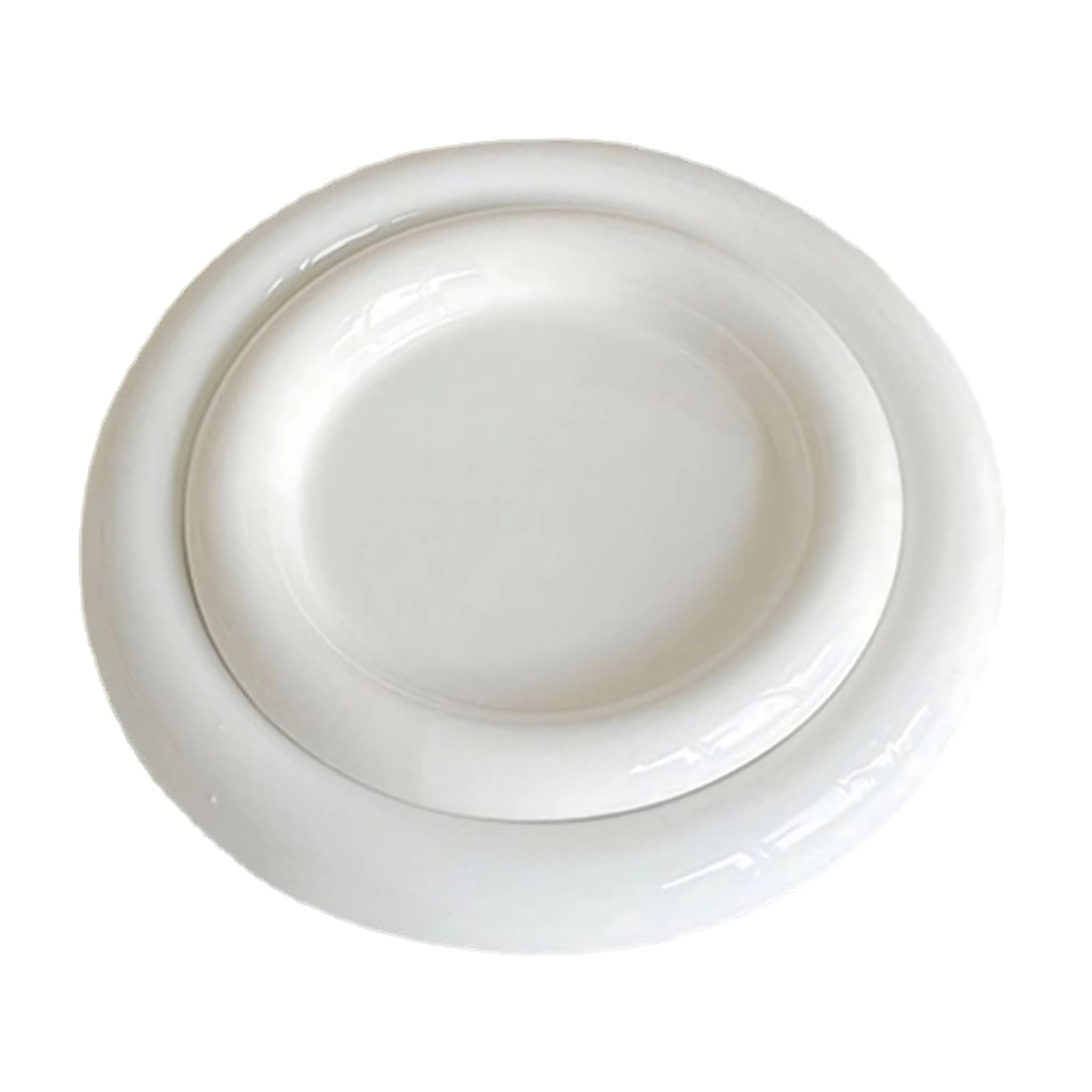 2 PCS white, ceramic chub dining dishes.