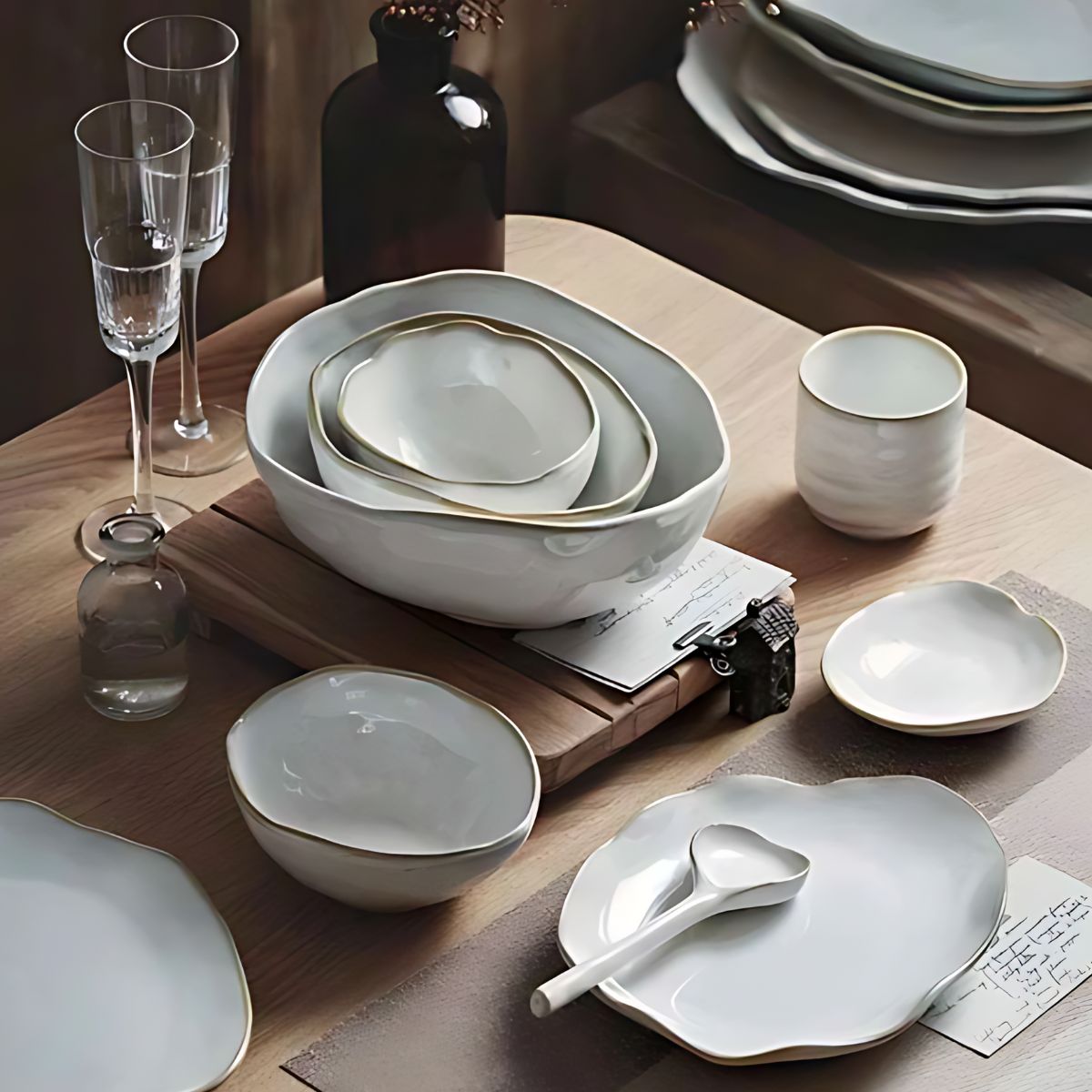 Asymmetrical Dinnerware - Plates & Bowls - best seller - bowl - beekindled