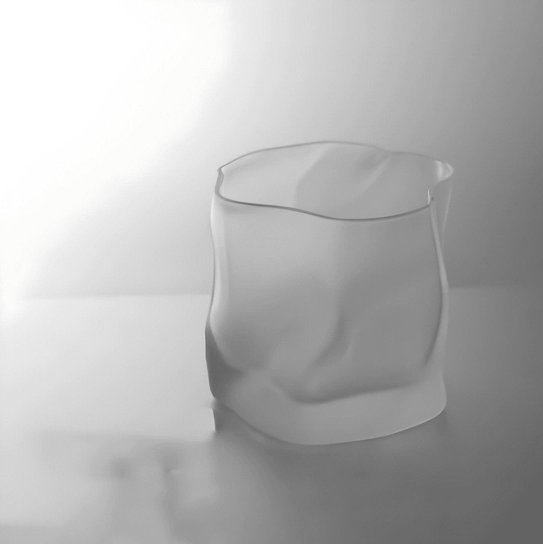 irregular frosted glass whiskey glassware.