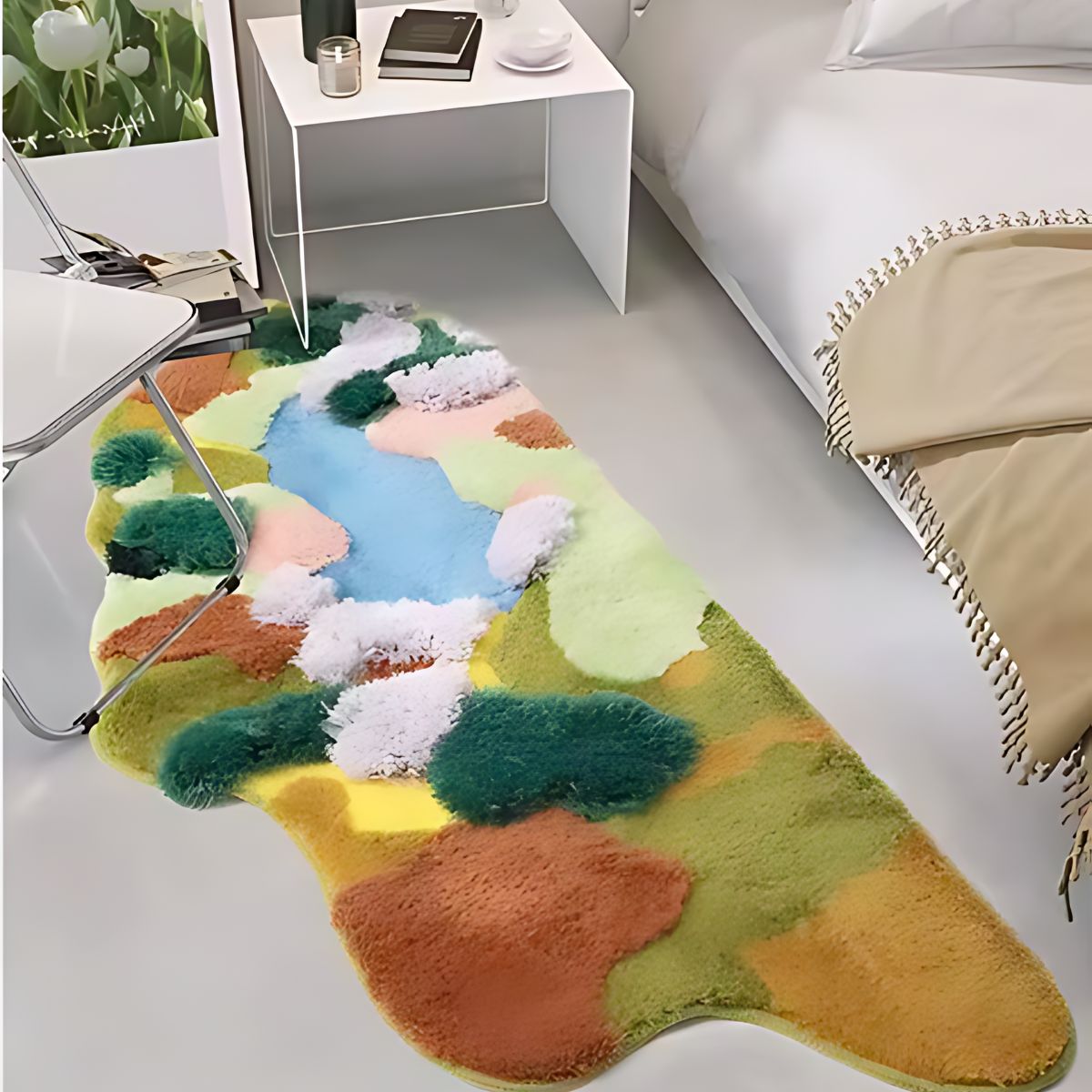 Bedside Moss Rug - Rugs - bedroom - carpet - beekindled