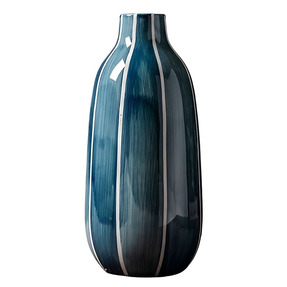 Blue Stripe Vase - Vase - decor - livingroom - beekindled