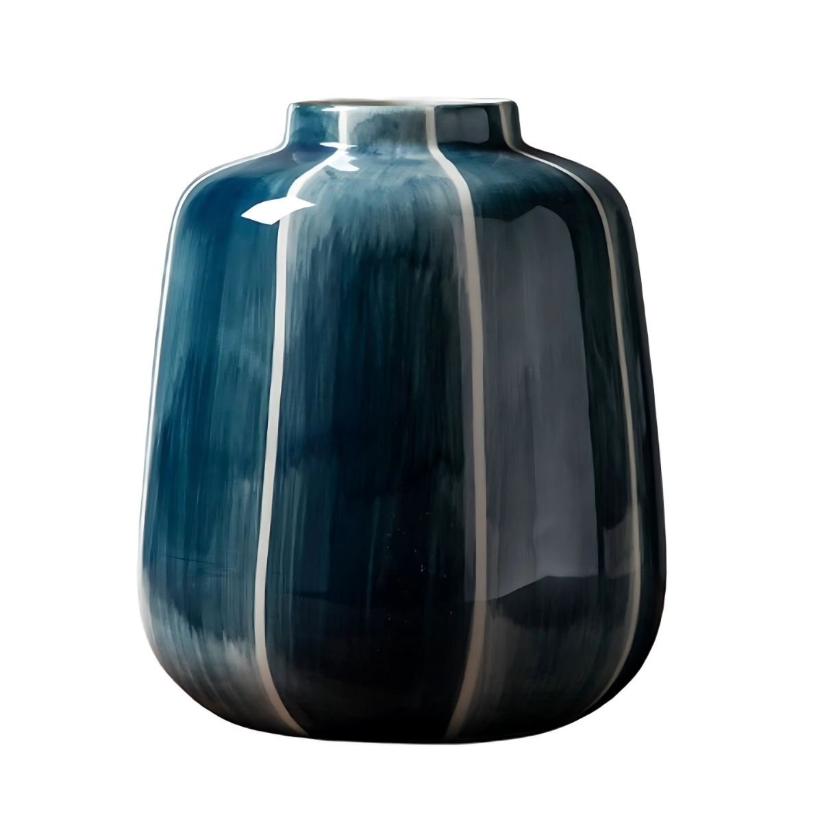 Blue Stripe Vase - Vase - decor - livingroom - beekindled