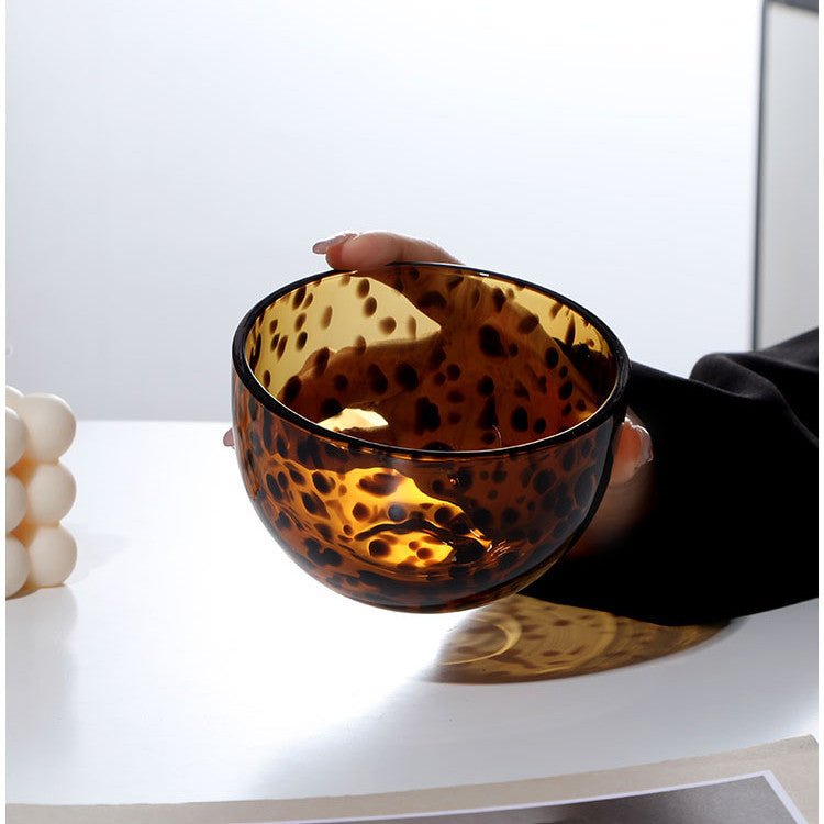 Brown Animal Print Glass Bowl Plates & Bowls animal beekindled