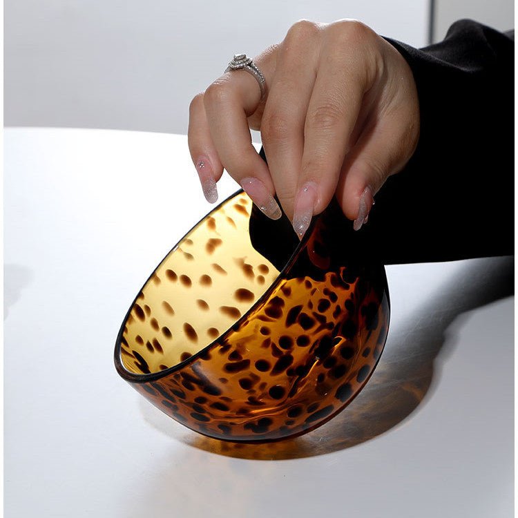 Brown Animal Print Glass Bowl Plates & Bowls animal beekindled