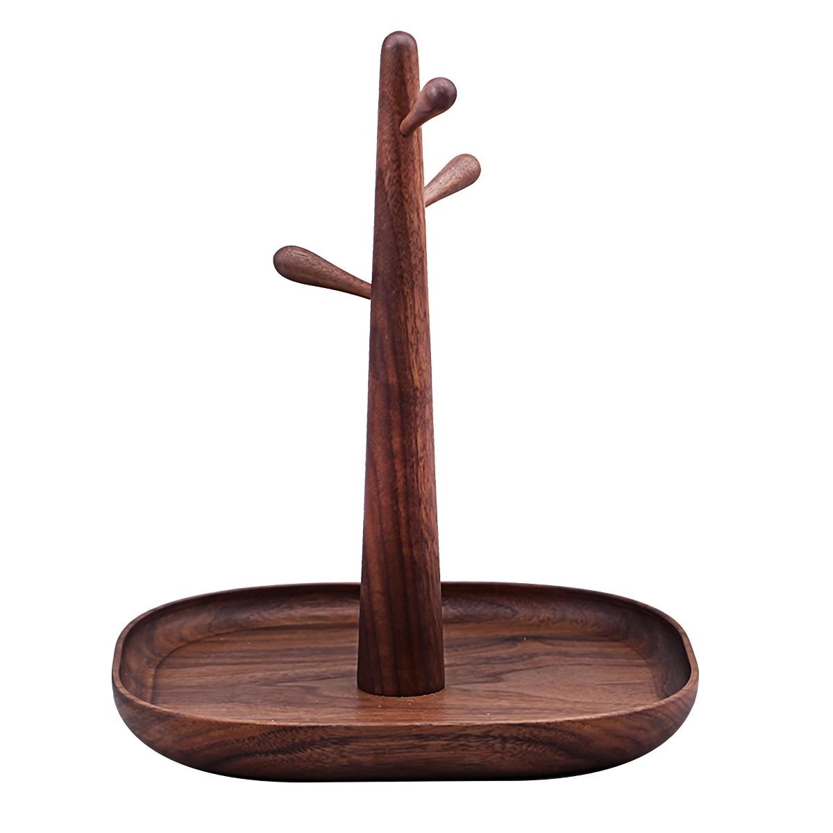 Dark brown wooden key rack table tray.