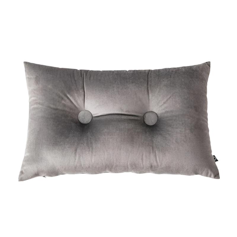 Button Square Cushion Pillow Dark Gray bedroom beekindled