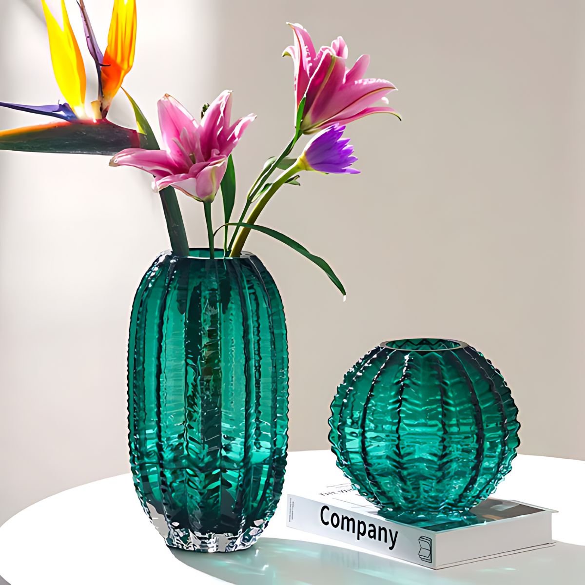 Cactus Glass Vase - Vase - glass - green - beekindled