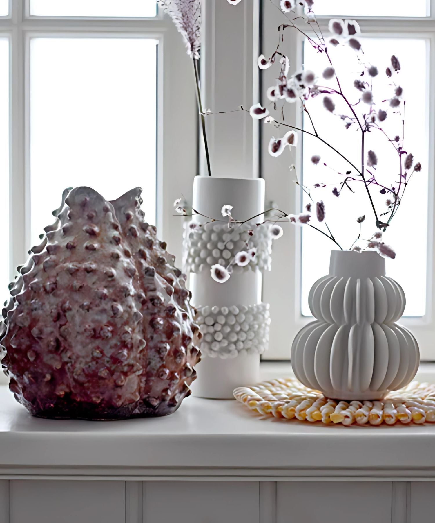 Ceramic home decor flower vases collection.