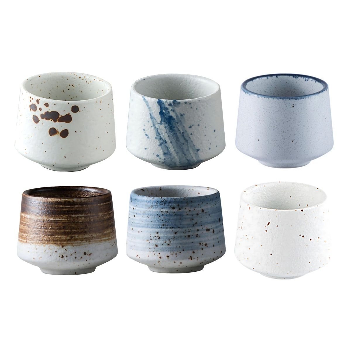 Ceramic Splash Cup / Blue Cup Full Set 6 PCS ceramic beekindled