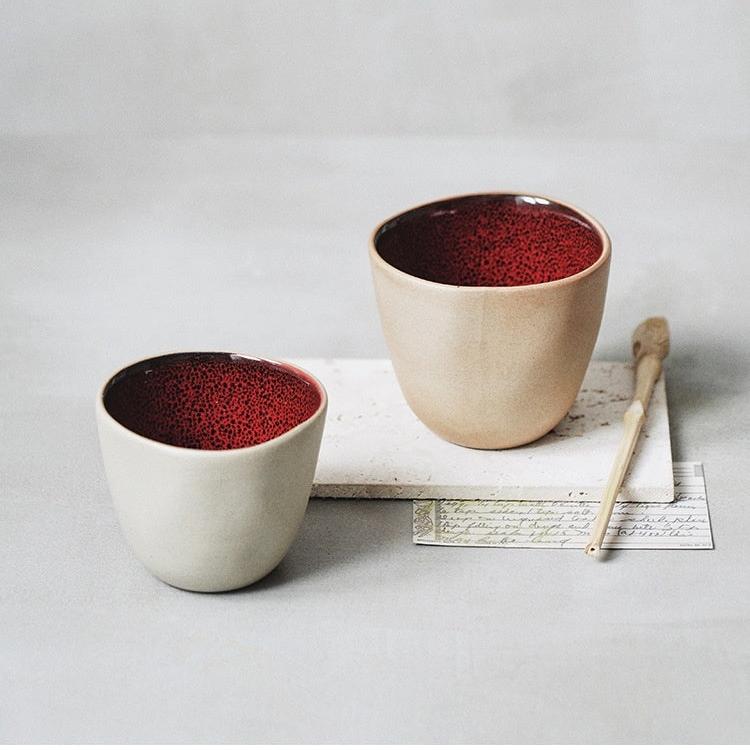 Ceramic Stone Cup / 120ml / Red Cup 7.5x6.5cm / 120ml bundle beekindled