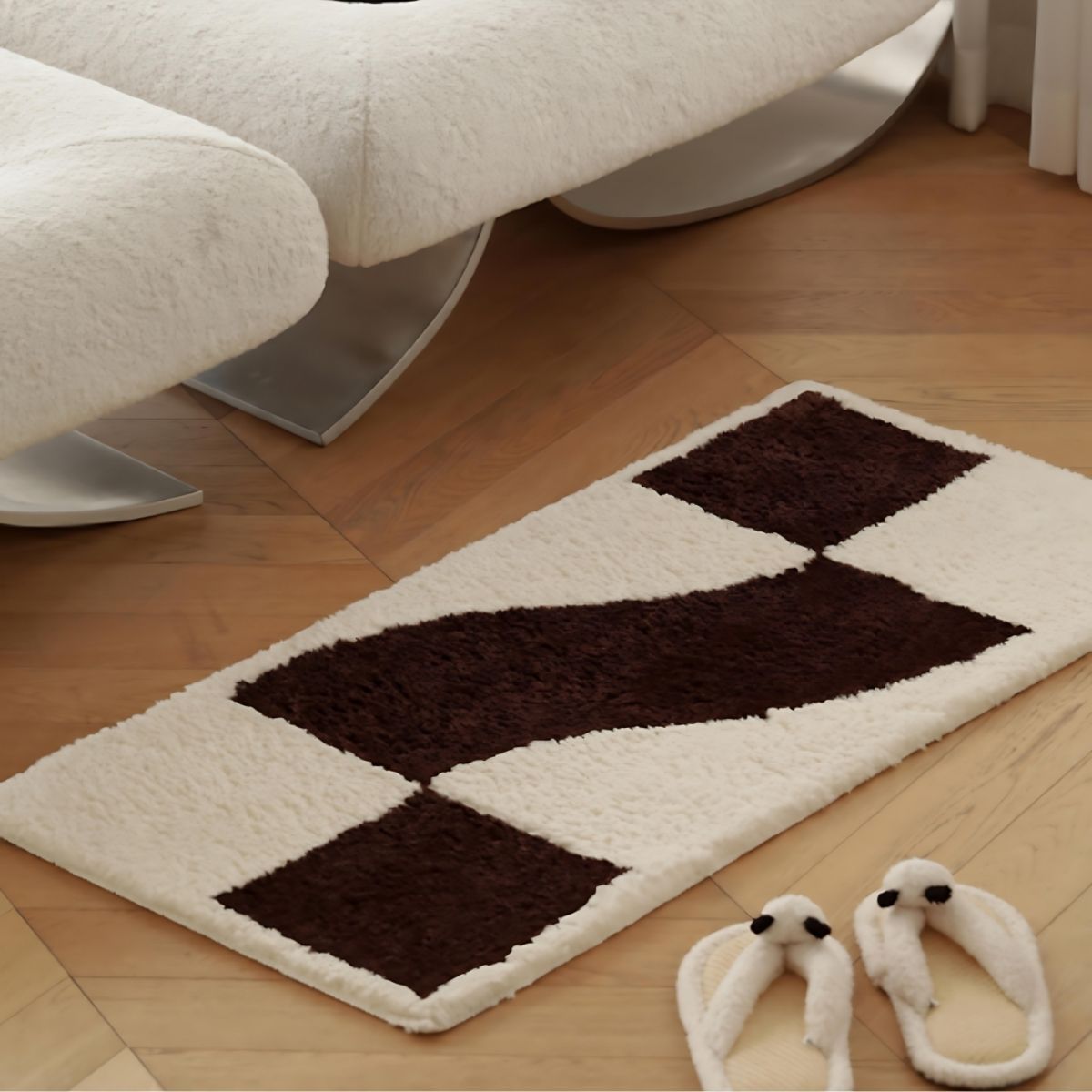 Checkered Floor Mat - Bath Mat - bath - bedroom - beekindled