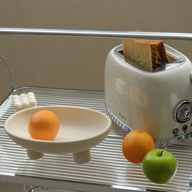 White ceramic fruit bowl.