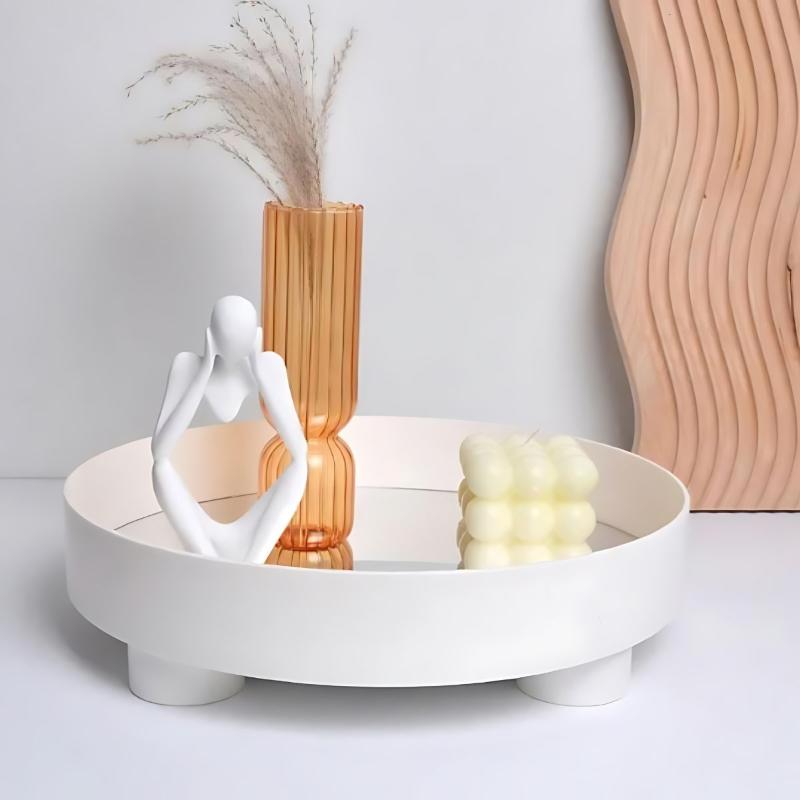 Elevated Round Tray Trays White Bathroom beekindled