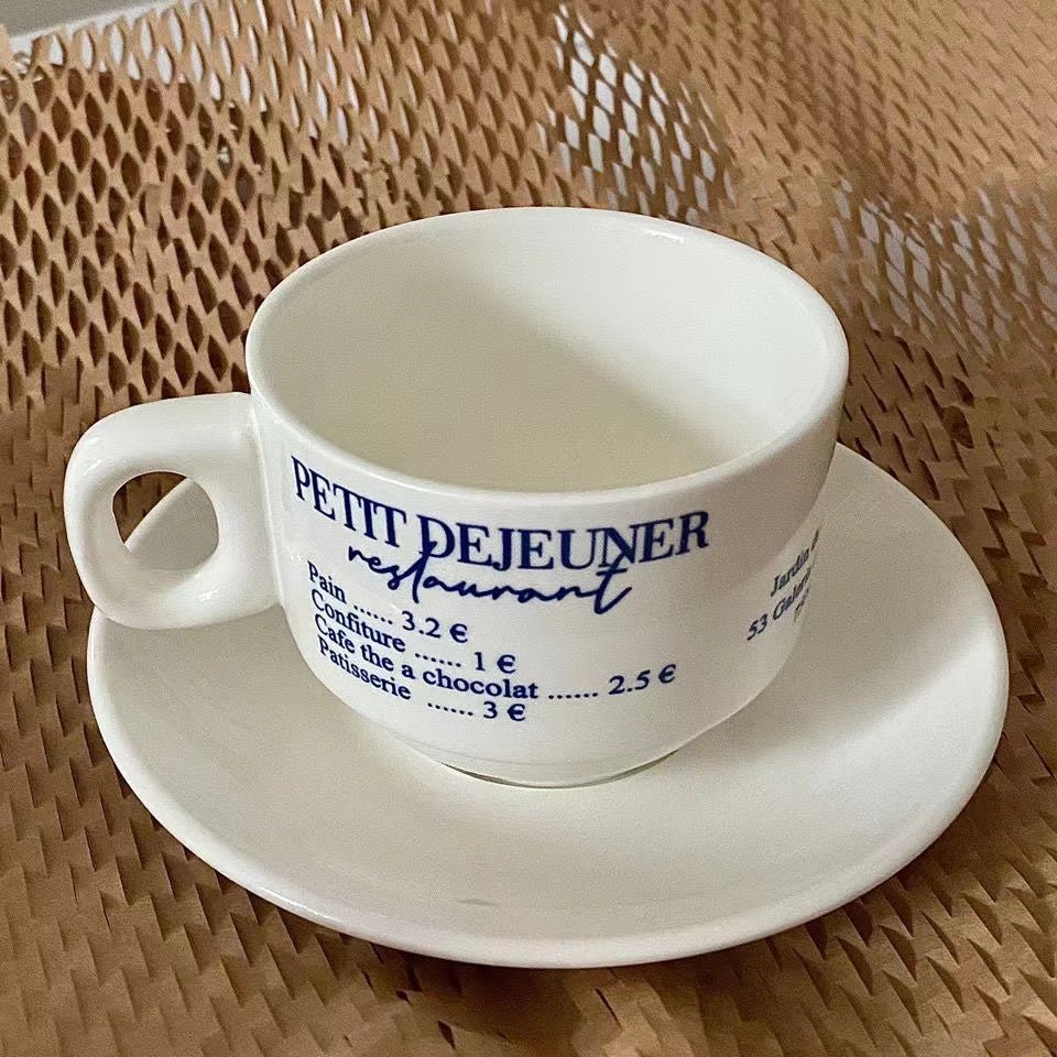 French Mug with Saucer - Mugs - coffee & tea - drinkware - beekindled