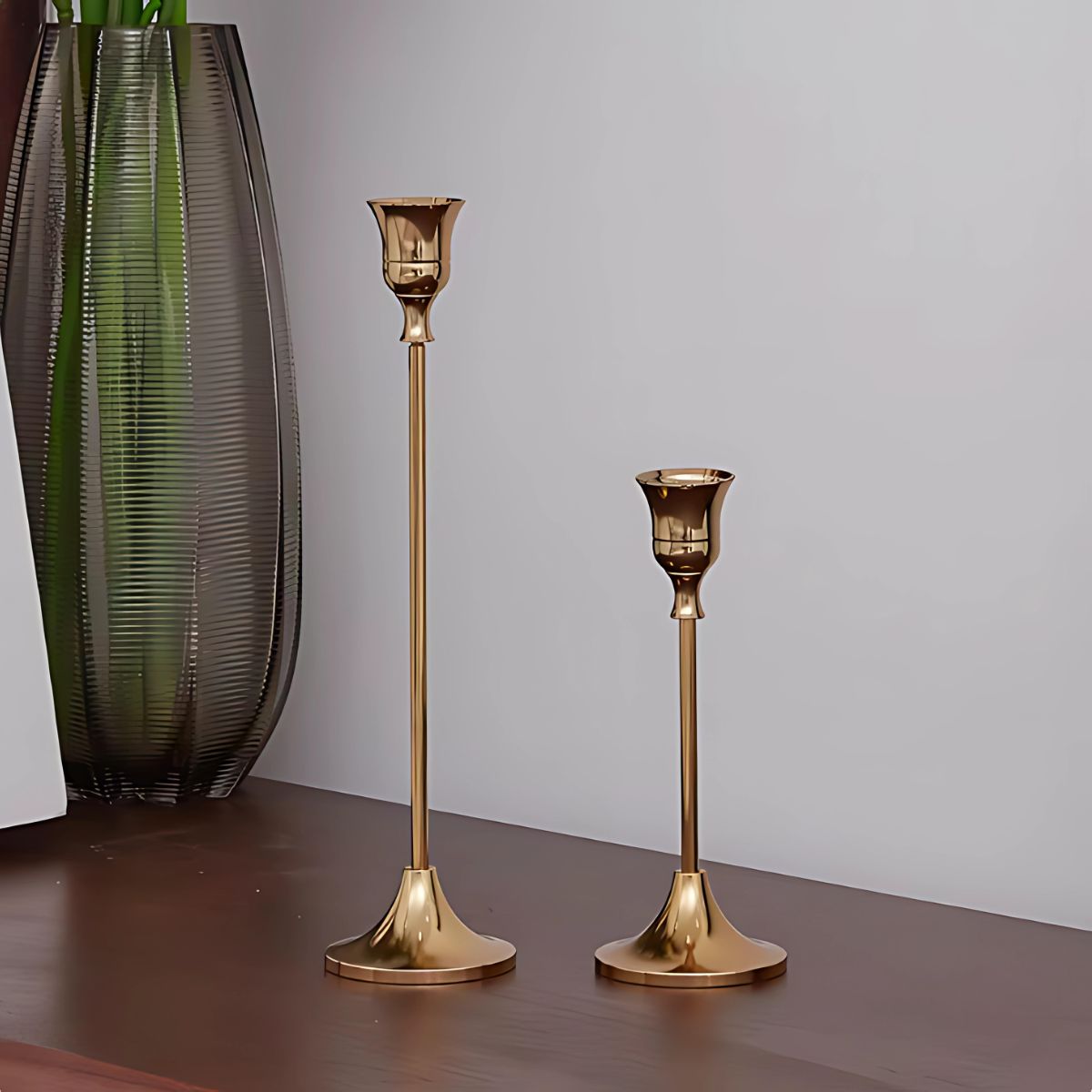 Gold Candlestick Holders - Candle Holder - livingroom - beekindled