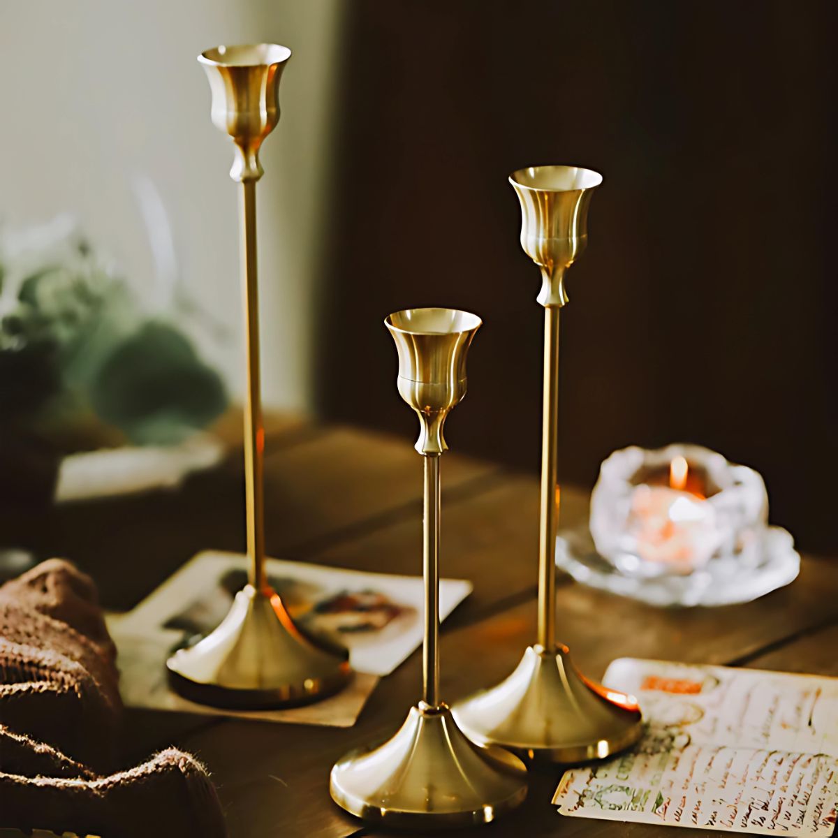 Gold Candlestick Holders - Candle Holder - livingroom - beekindled