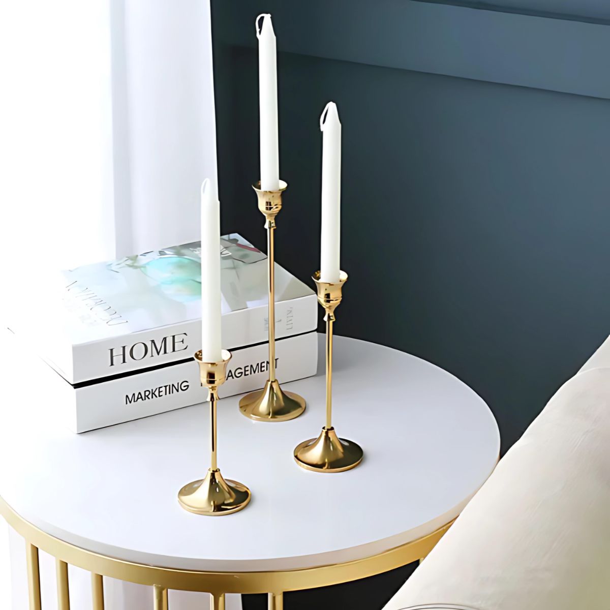 Gold Candlestick Holders - Candle Holder - livingroom - beekindled