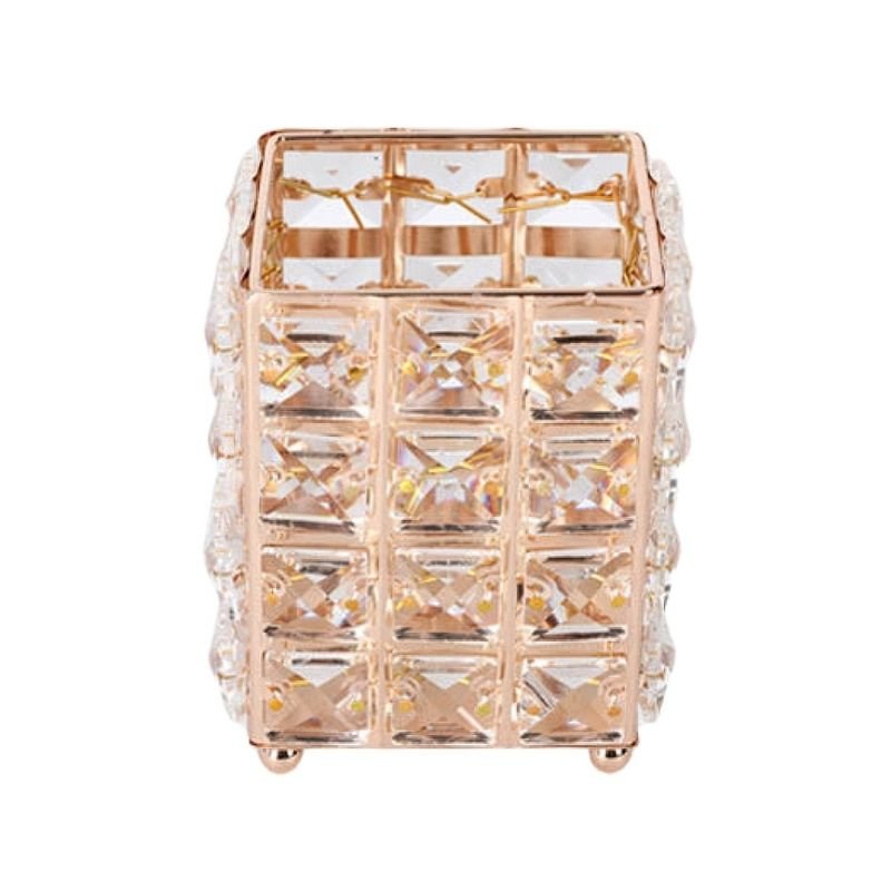 Golden square diamond decorative storage jar.