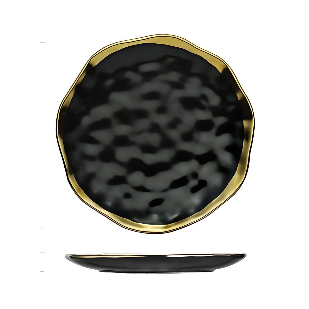 Gold Rim Dinnerware Plates / Black Tableware Black black beekindled