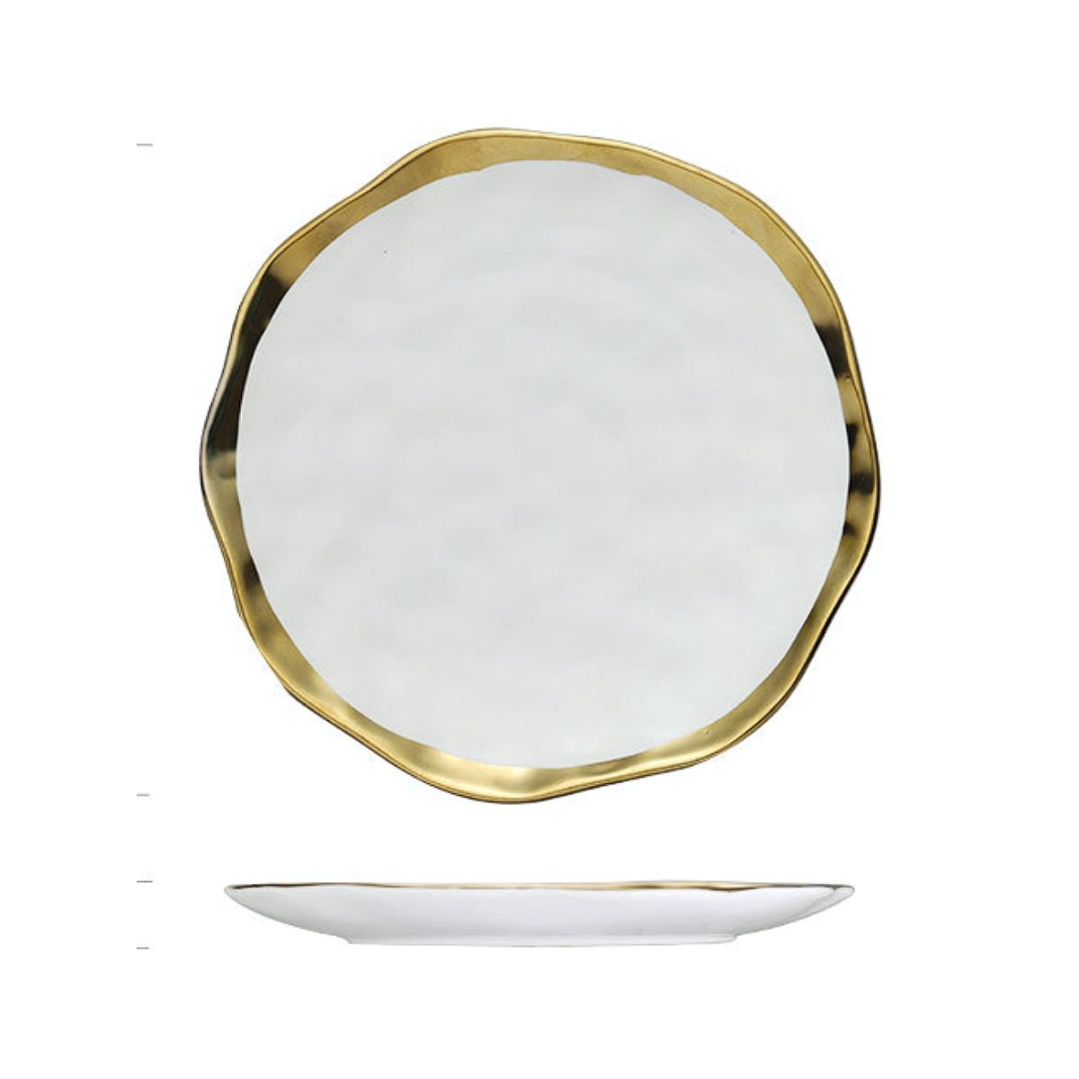 Gold Rim Dinnerware Plates / Black Tableware White black beekindled