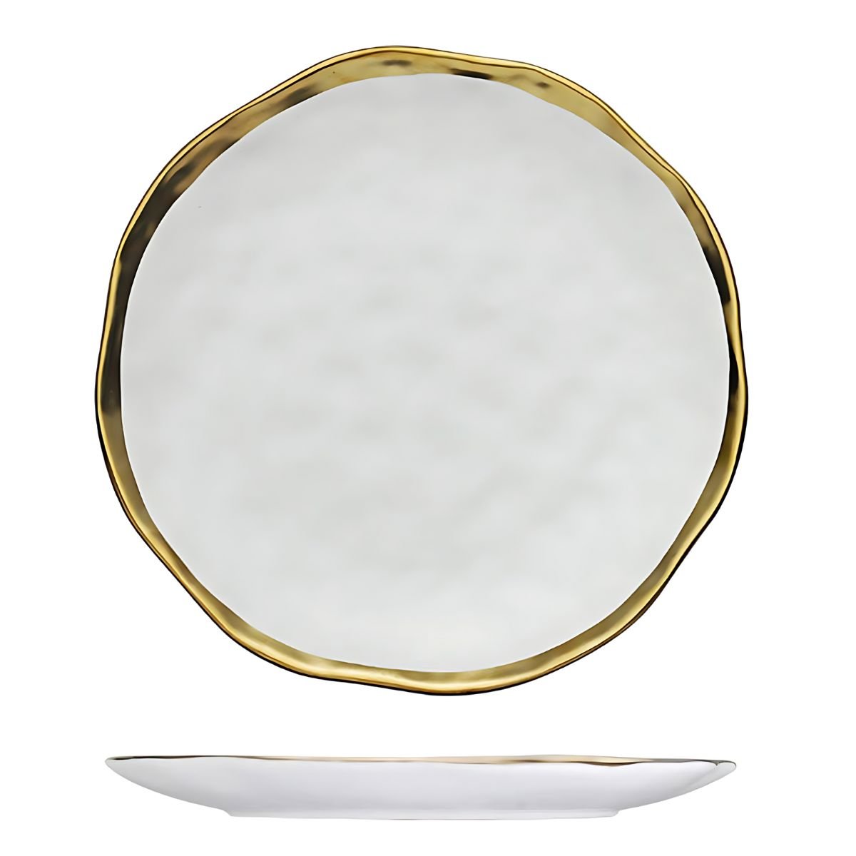 Gold Rim Dinnerware Plates Tableware White black beekindled