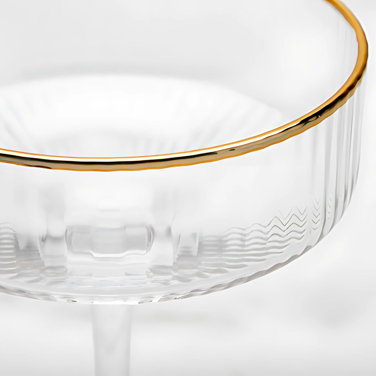 Gold Rim Stem Glass - Glass - dinnerware - drinkware - beekindled