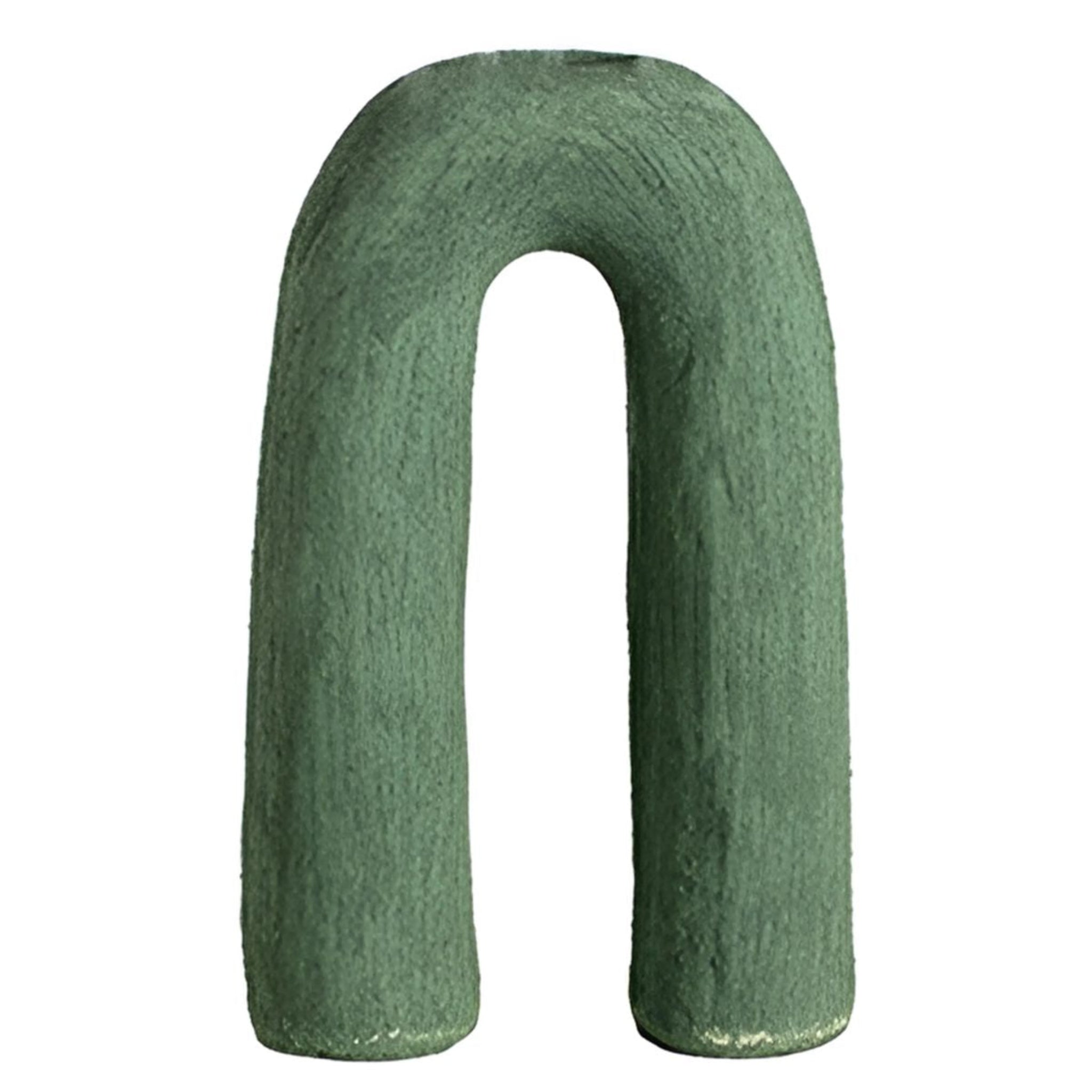 Green, U shape, Ceramic Arch Vase.