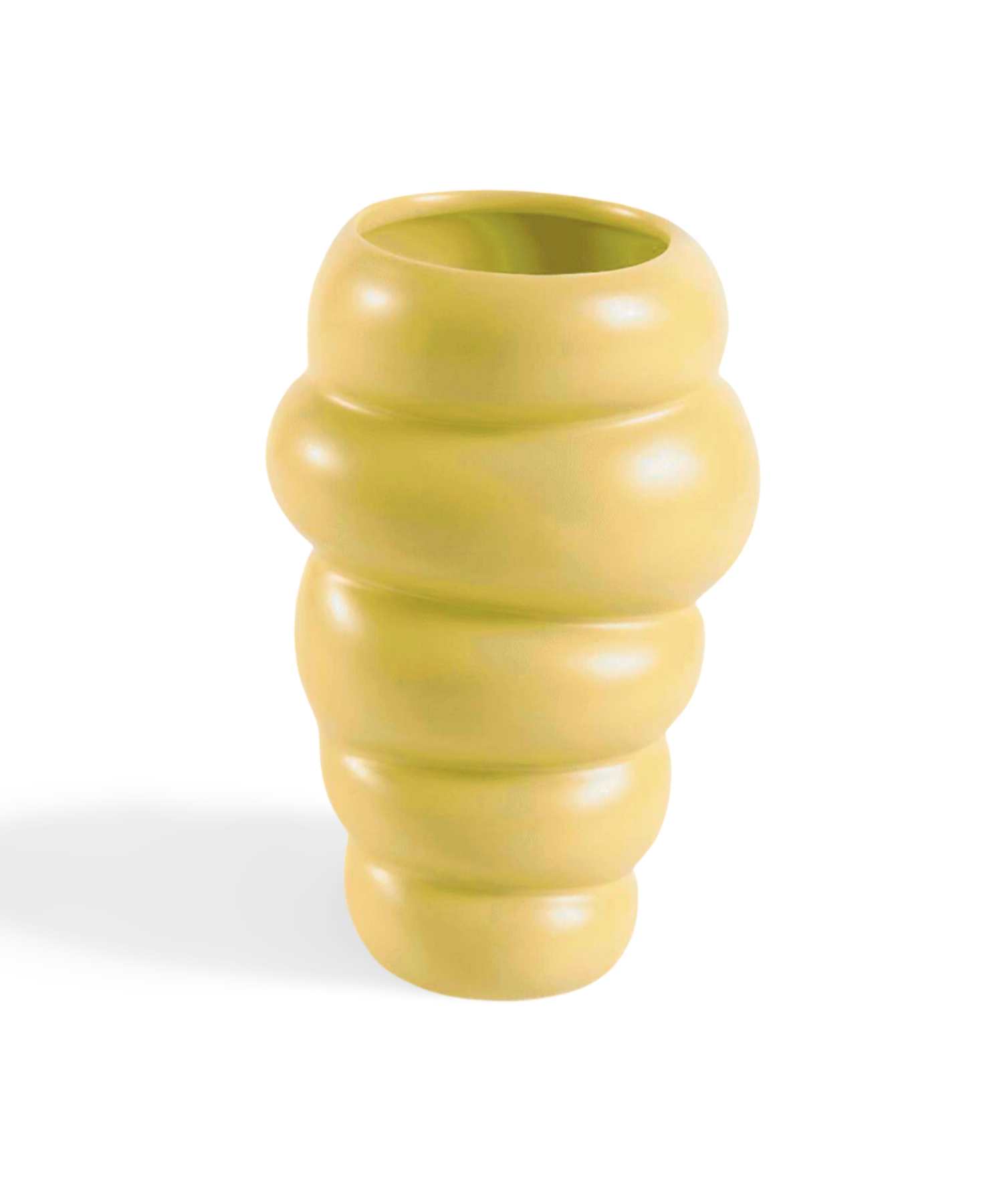 green, layered bubble vase