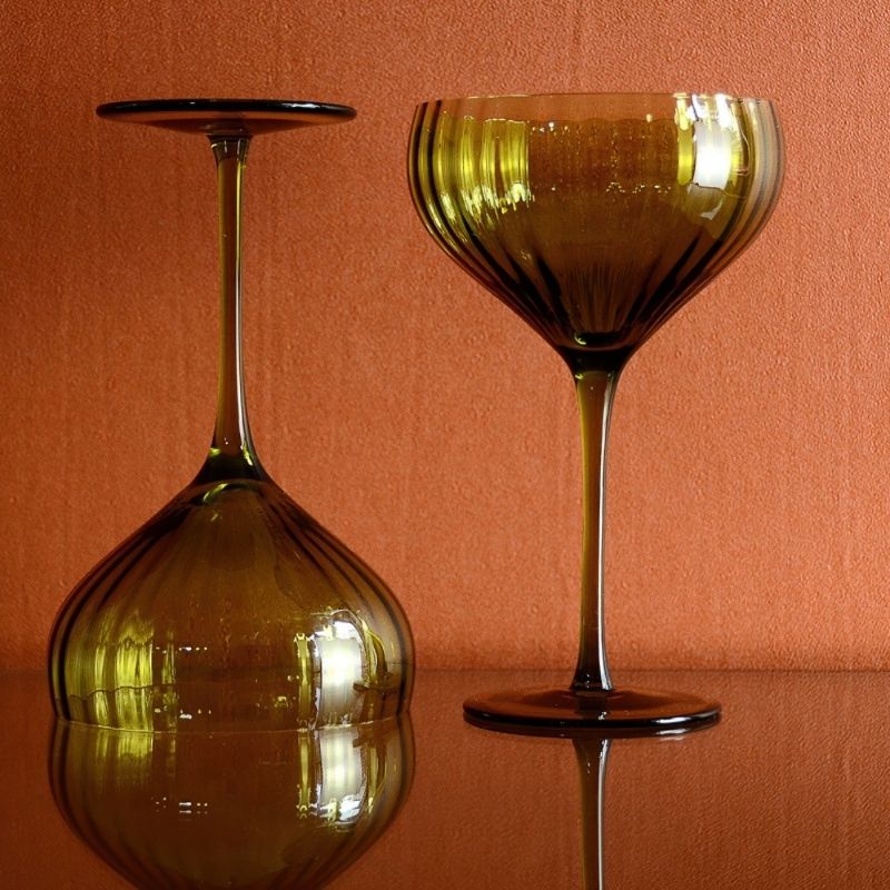 Elegant martini glass goblets.