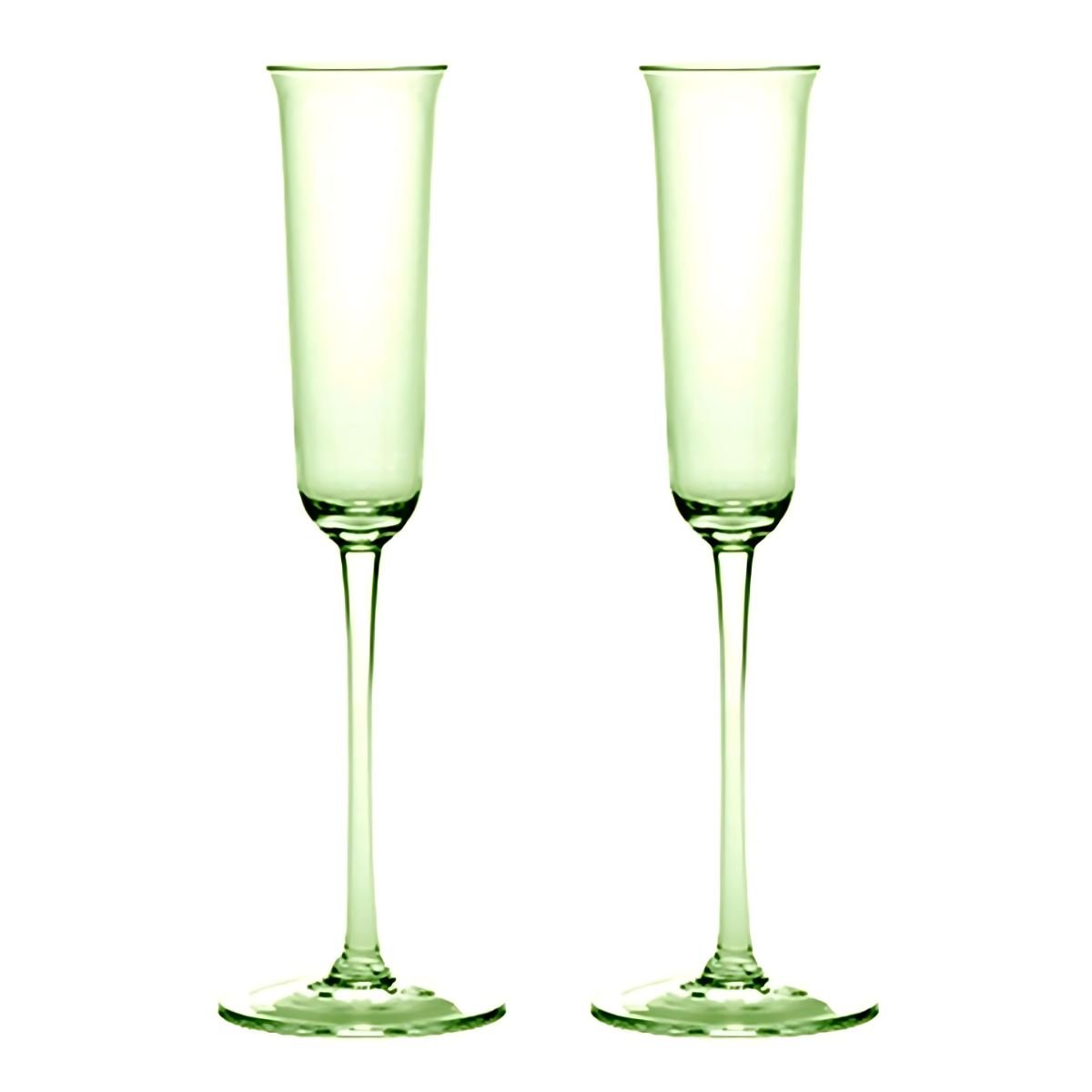 Green Glass Stemware / Champagne Glasses Drinking Glasses Champagne Glass dining beekindled