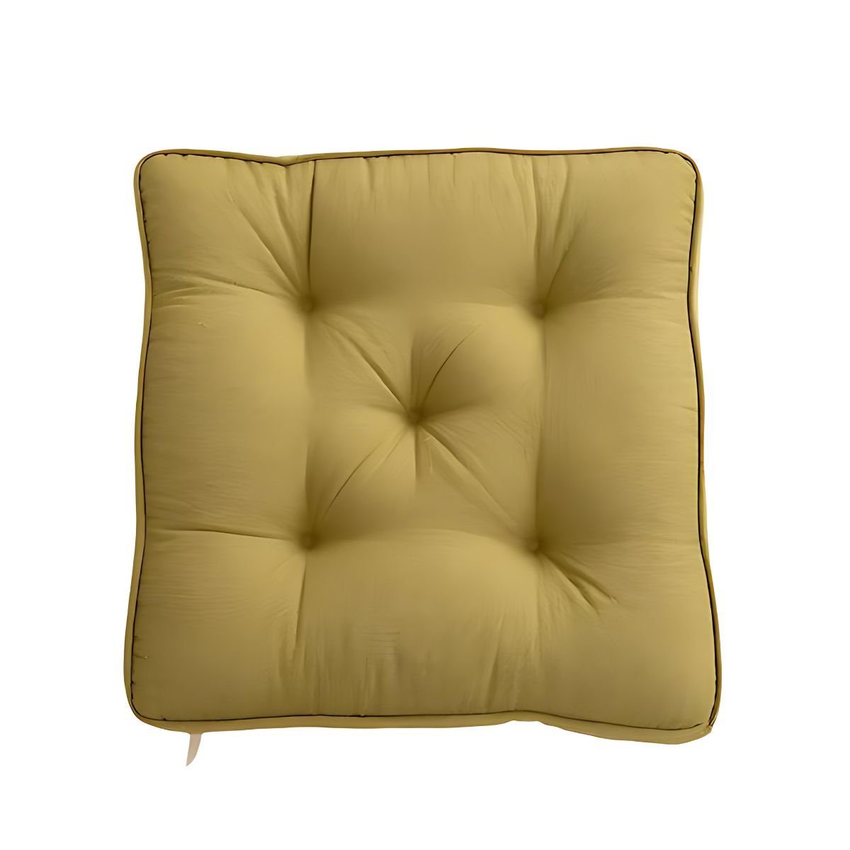 Green, square chair cushion.