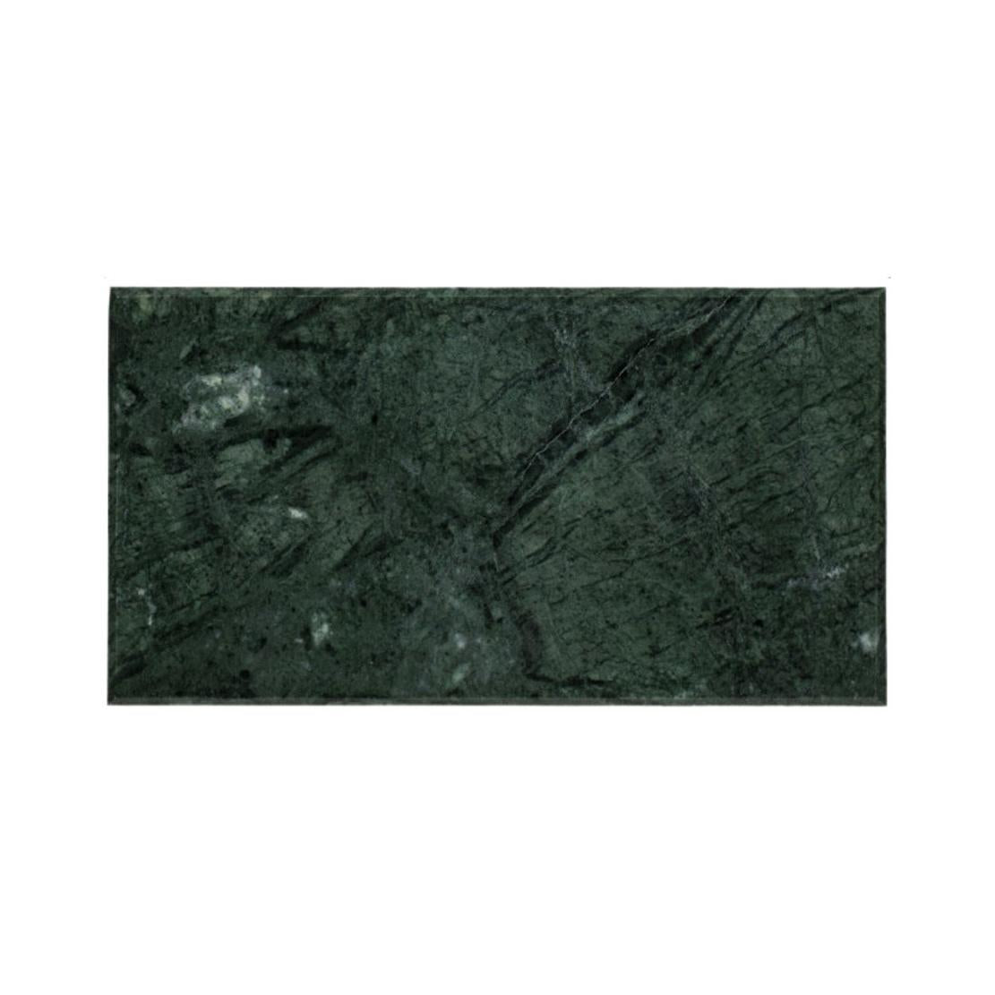 Green square marble tray