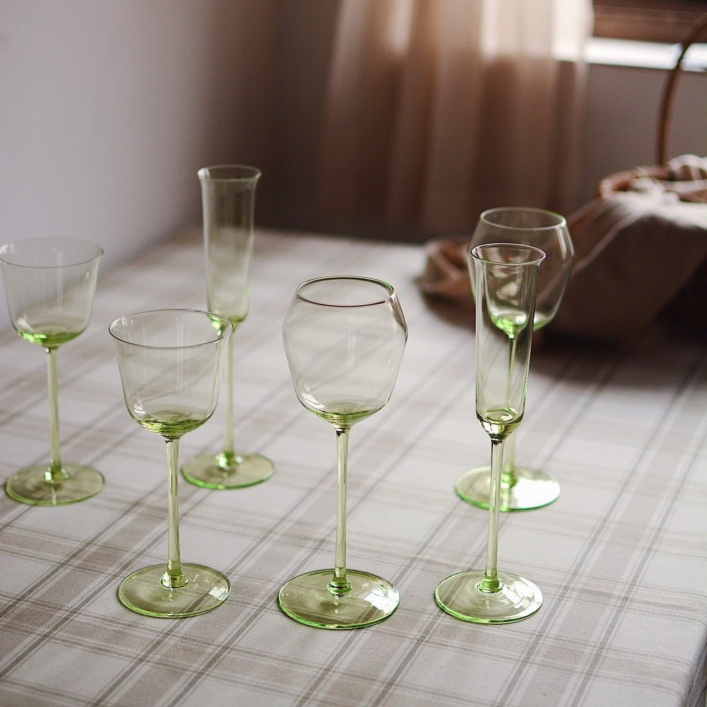 Green Stemware - Drinking Glasses - kitchen - beekindled